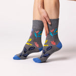 Load image into Gallery viewer, GENTLE GRIP 3Pk Crew Socks - Colour Burst - Women's  4-8
