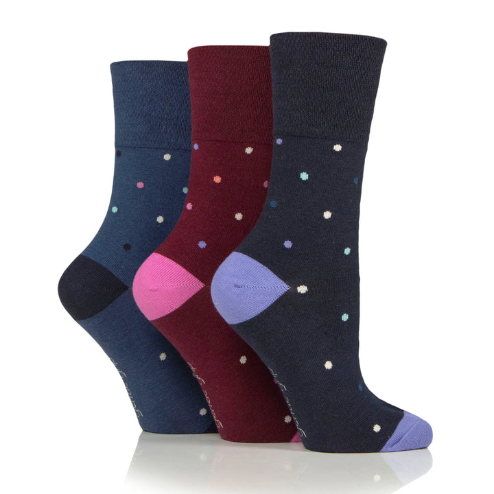 GENTLE GRIP 3Pk Crew Socks - Prints - Womens 4-8