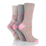 Load image into Gallery viewer, GENTLE GRIP 3Pk Bigfoot Patterned Cotton Socks - Womens
