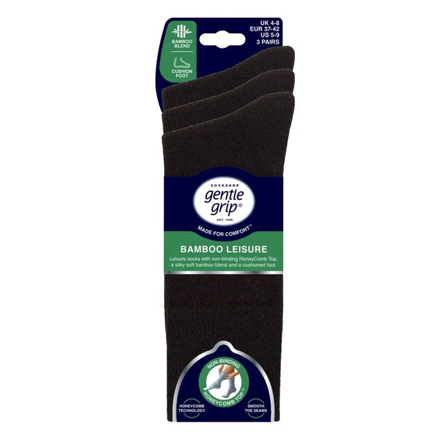 GENTLE GRIP Bamboo Cushion Foot Leisure Socks - Womens