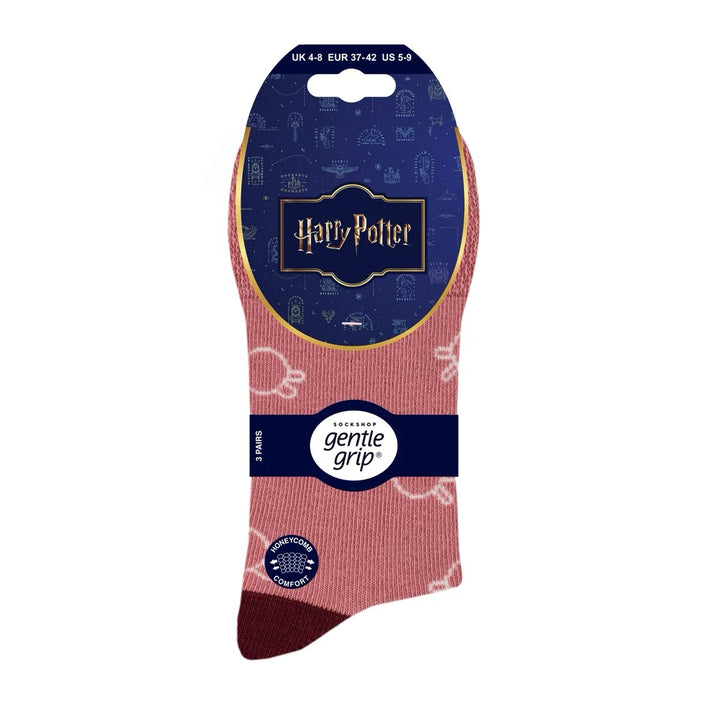GENTLE GRIP 3Pk Licensed Cotton Harry Potter Socks - Womens