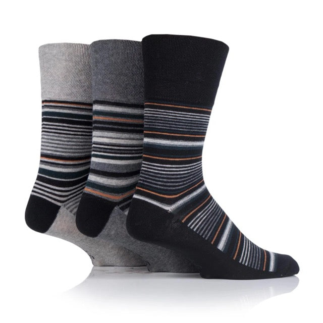 GENTLE GRIP 3Pk Business Print Socks - Men's Bigfoot