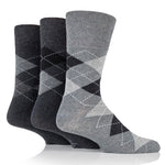 Load image into Gallery viewer, GENTLE GRIP 3Pk Business Socks-Argyle-Mens
