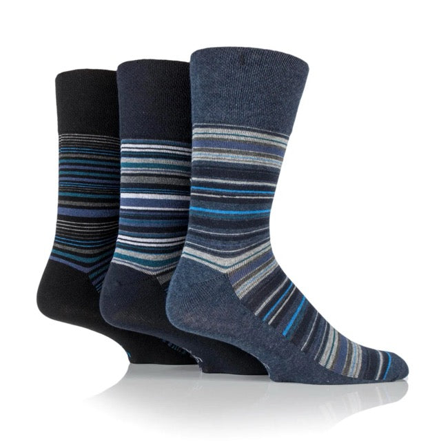 GENTLE GRIP 3Pk Business Print Socks - Men's Bigfoot