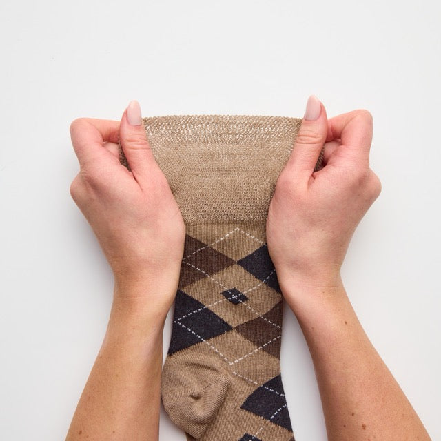 GENTLE GRIP 3Pk Business Socks-Argyle-Mens