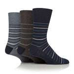 Load image into Gallery viewer, GENTLE GRIP 3Pk Printed Stripe Business Socks - Men&#39;s
