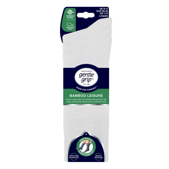 GENTLE GRIP Bamboo Cushion Foot Leisure Socks - Mens