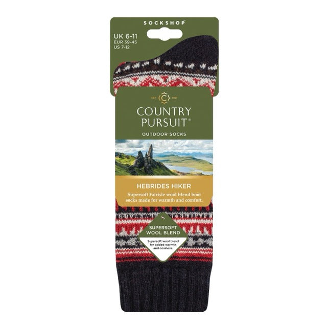 COUNTRY PURSUIT Hebrides Hiker Wool Boot Socks - Men's