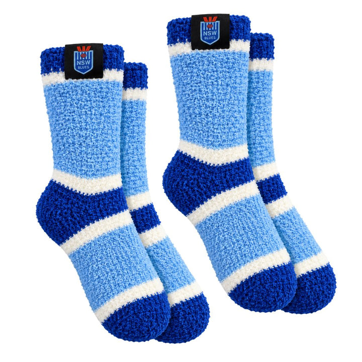 NRL Limited Edition State of Origin NSW Blues 2Pk Bed Socks