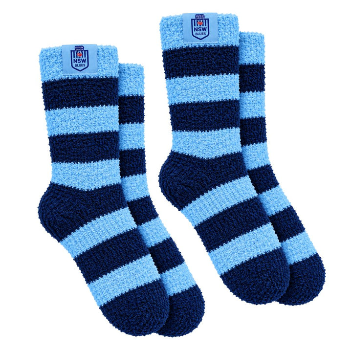NRL State of Origin NSW Blues 2Pk Bed Socks
