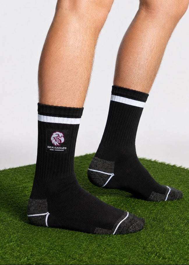 NRL Manly Sea Eagles 2 Pk Heavy Duty Work Sock