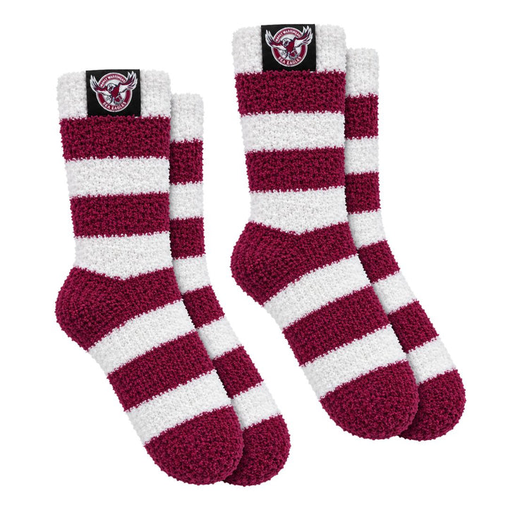 NRL Manly Sea Eagles 2Pk Bed Socks