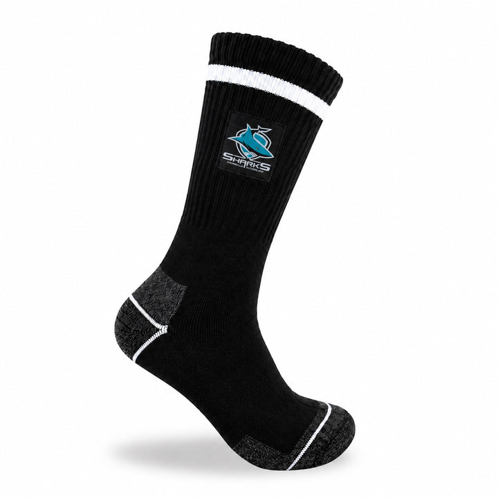 NRL Cronulla Sharks 2Pk Heavy Duty Work Sock