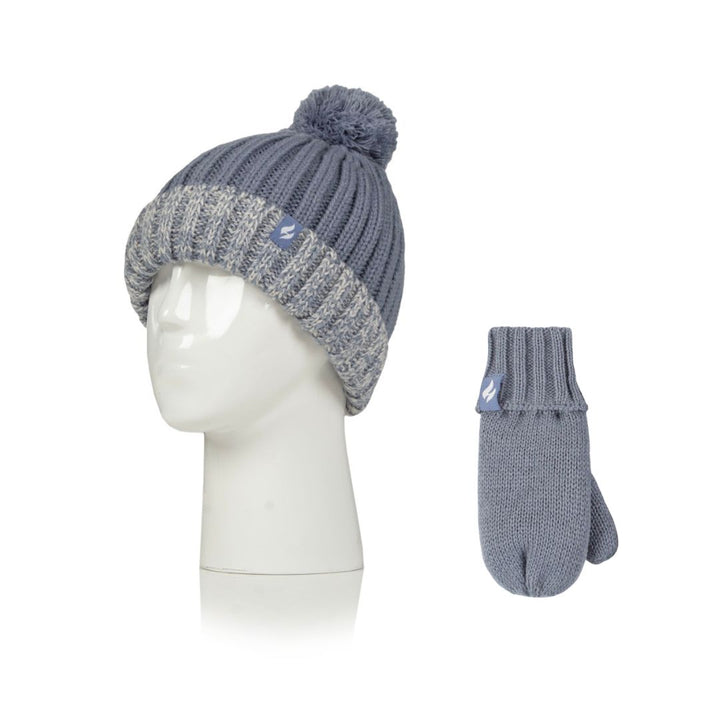 HEAT HOLDERS Snowball Beanie & Mittens Set - Kids 3-6 Years