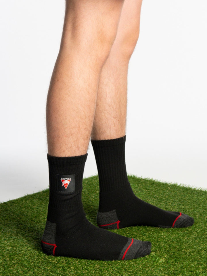 AFL Sydney Swans 2pk Heavy Duty Work Sock