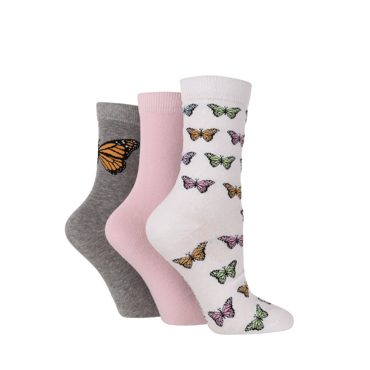 WILDFEET Ladies 3PK Colourful Novelty Cotton Crew Socks