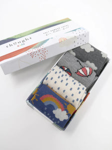 THOUGHT 4PK Bamboo Baby Socks Gift Box - Overcast