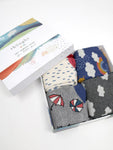 Load image into Gallery viewer, THOUGHT 4PK Bamboo Kids Socks Gift Box - Overcast
