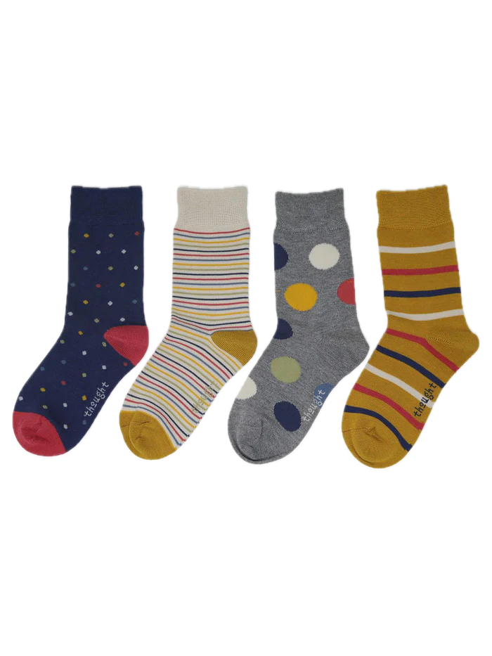 THOUGHT 4PK Bamboo Kids Socks Gift Box - Shay