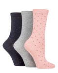 Load image into Gallery viewer, TORE 3Pk 100% Recycled Cotton Fashion Pin Dots Socks-Women&#39;s
