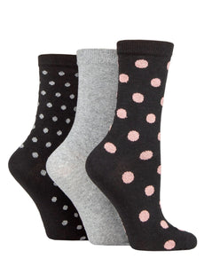 TORE 3Pk 100% Recycled Cotton Jacquard Bold Spot Socks - Women's