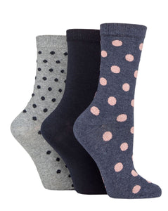 TORE 3Pk 100% Recycled Cotton Jacquard Bold Spot Socks - Women's