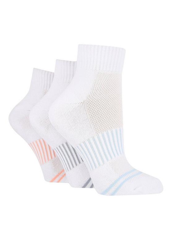 GLENMUIR 3PK Quater Crew Half Cushioned Sports Socks - Women's