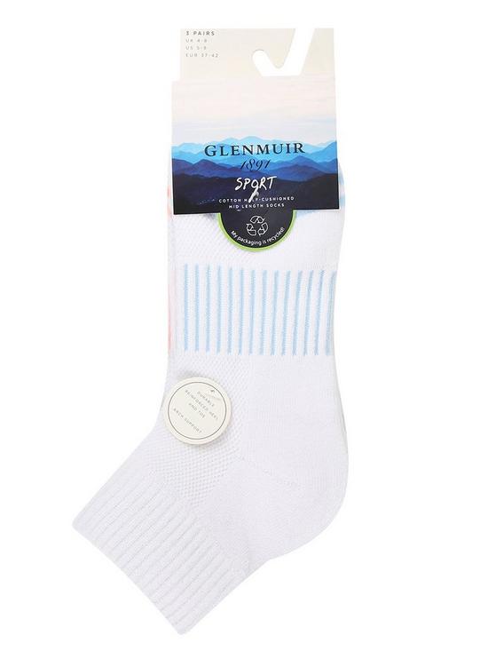 GLENMUIR 3PK Quater Crew Half Cushioned Sports Socks - Women's