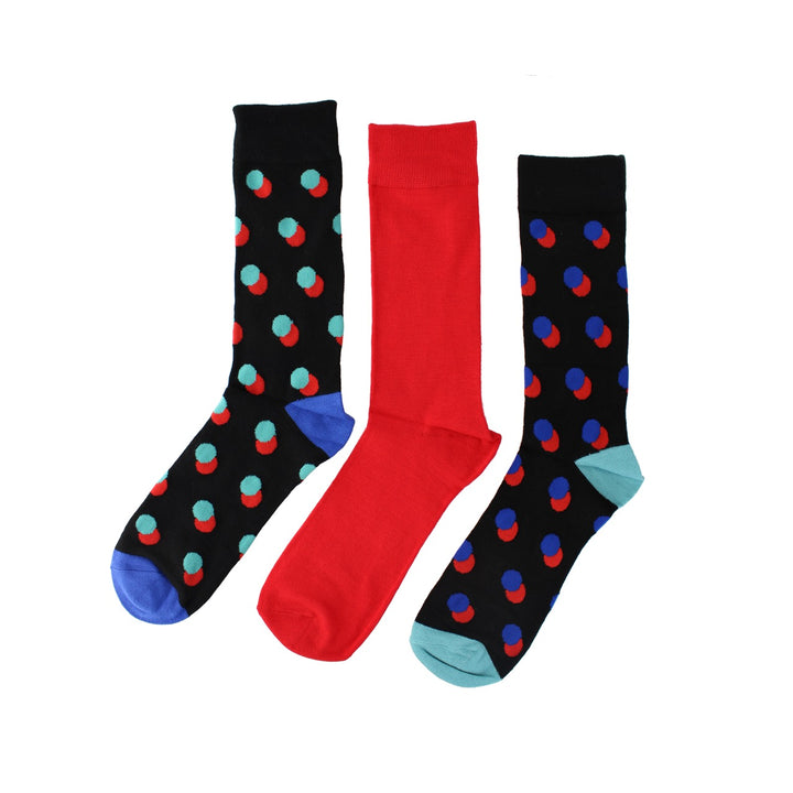 WILDFEET 3PK Bamboo Jacquard Spot Socks- Mens 7-11