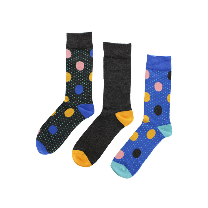 WILDFEET 3PK Bamboo Jacquard Spot Socks- Mens 7-11