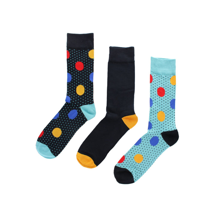 WILDFEET 3PK Bamboo Jacquard Spot Socks- Mens 7-11