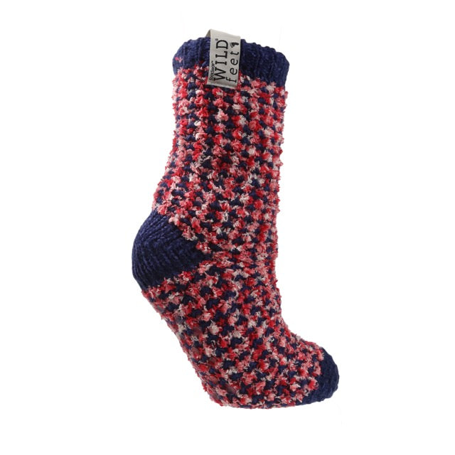 WILDFEET 1PK Chunky Knit Fleece Lined Slipper Socks -Women's 4-8