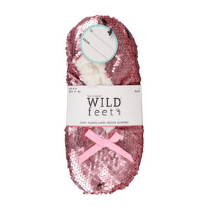 WILDFEET Fleece Lined Sequin Slippers- Womens 4-8