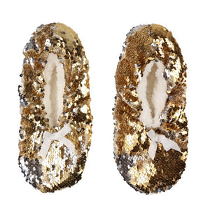 WILDFEET Fleece Lined Sequin Slippers- Womens 4-8