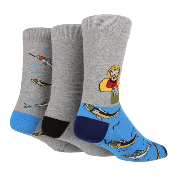 WILDFEET 3PK Jacquard Novelty Cotton Socks - Mens 7-11