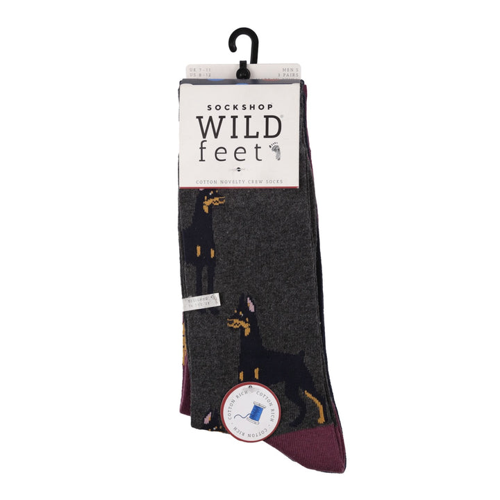 WILDFEET 3PK Jacquard Novelty Cotton Socks - Mens 7-11