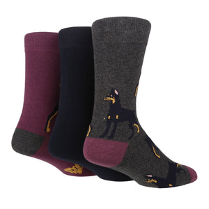 WILDFEET 3PK Jacquard Novelty Cotton Socks - Mens 7-11