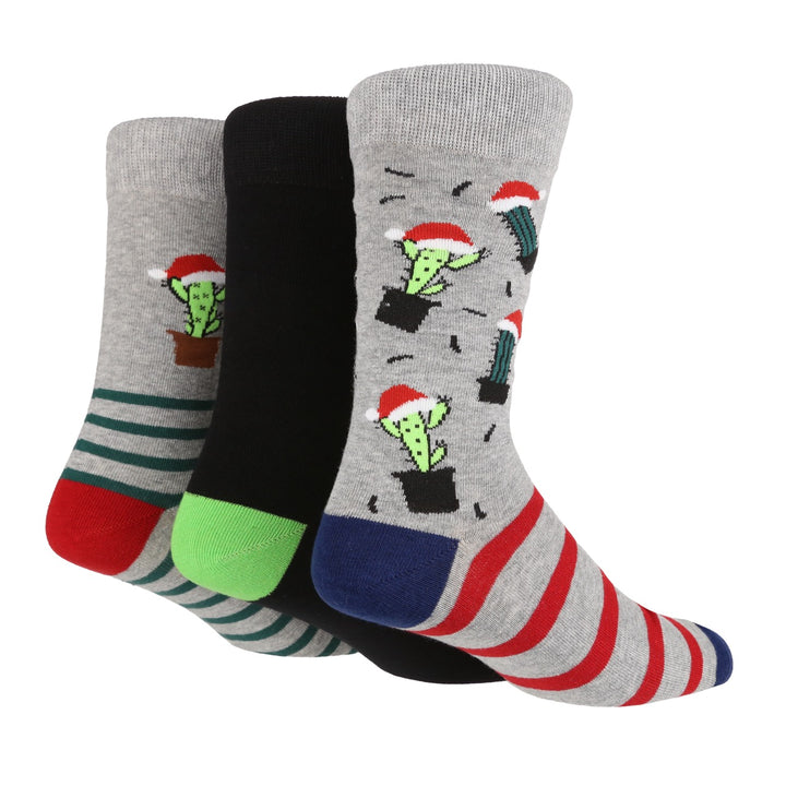 WILDFEET 3PK  Christmas Novelty Cotton Socks - Mens 7-11