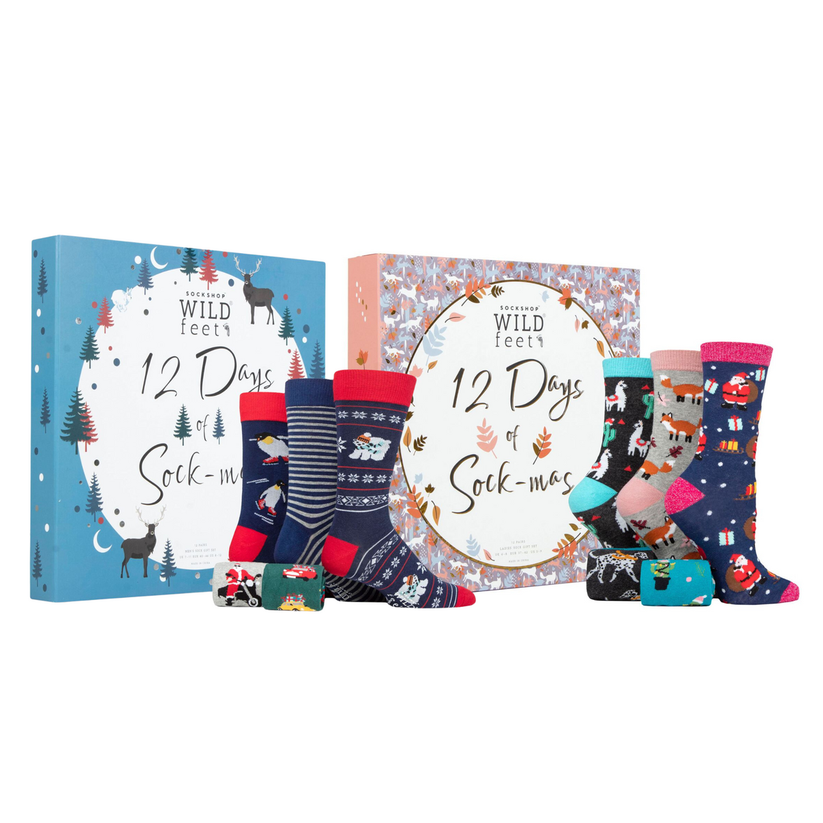 WILDFEET 12 Days of Sockmas Advent Calendar Couples Gift Pack