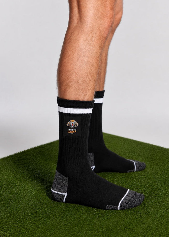 NRL Wests Tigers 2Pk Heavy Duty Work Sock