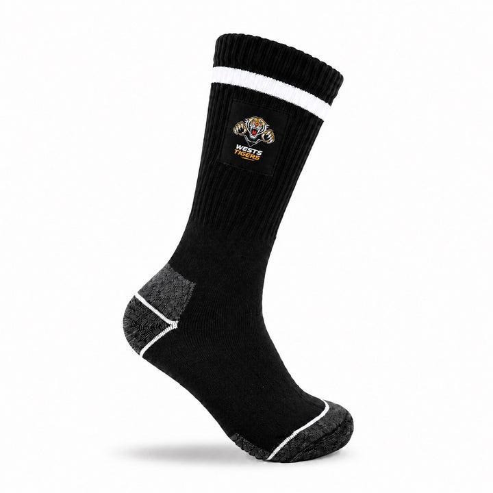 NRL Wests Tigers 2Pk Heavy Duty Work Sock
