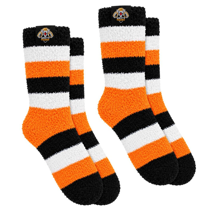NRL Wests Tigers 2Pk Bed Socks