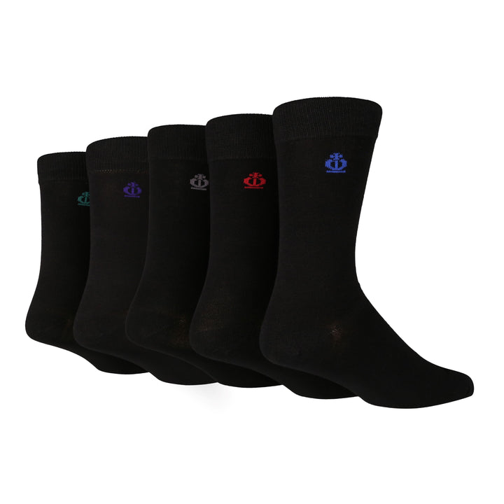 JEFF BANKS 5PK Chelmsford Men's Plain Bamboo Crew Socks