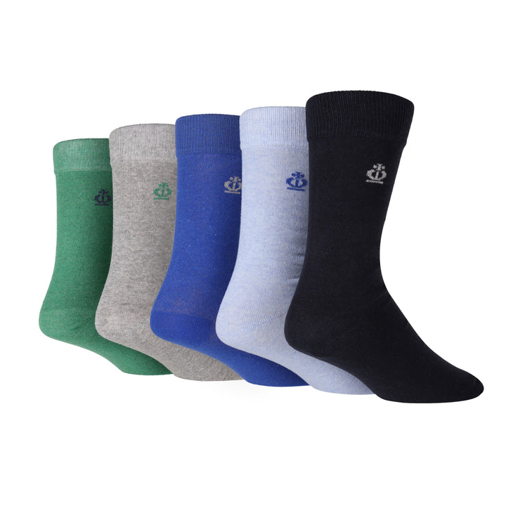 JEFF BANKS 5PK Plain Recycled Cotton Crew Socks