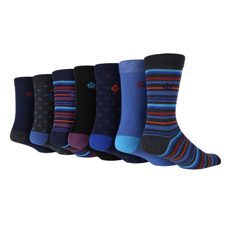 JEFF BANKS 7Pk Jacquard Socks - Mens 7-11