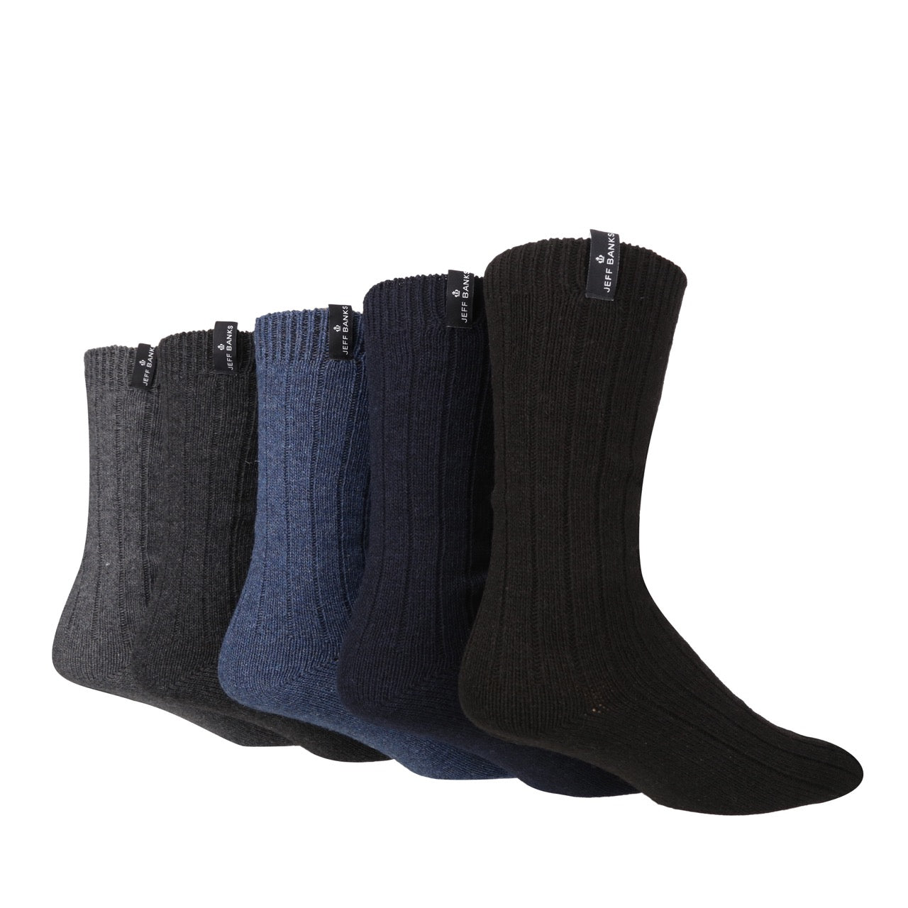 JEFF BANKS 5Pk Recycled Boot Socks Mens 7 11 jeff-banks-5pk-recycled-boot-socks-mens-7-11