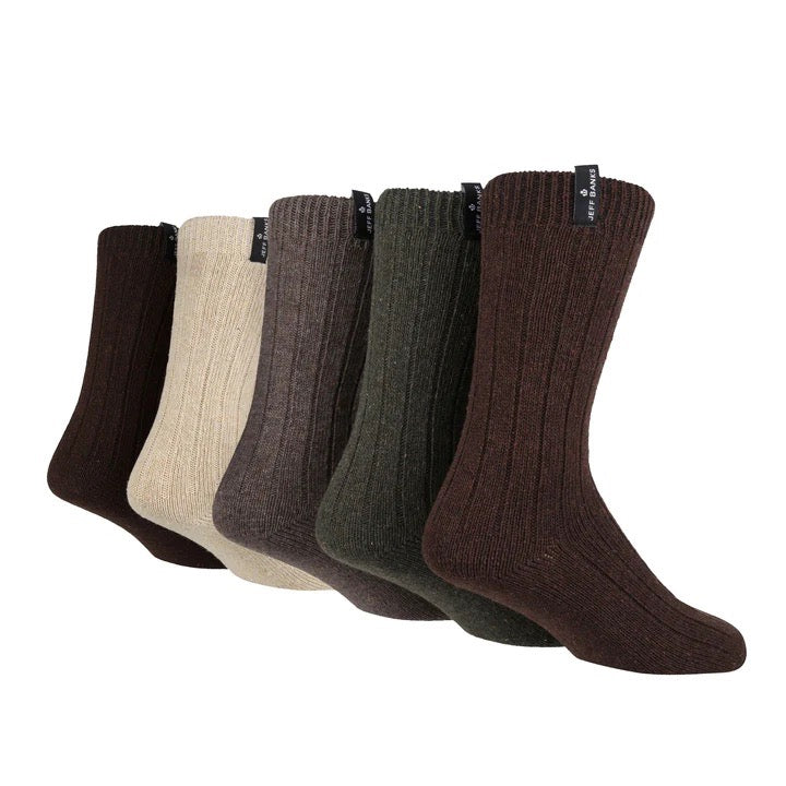 JEFF BANKS 5Pk Recycled Boot Socks- Mens 7-11