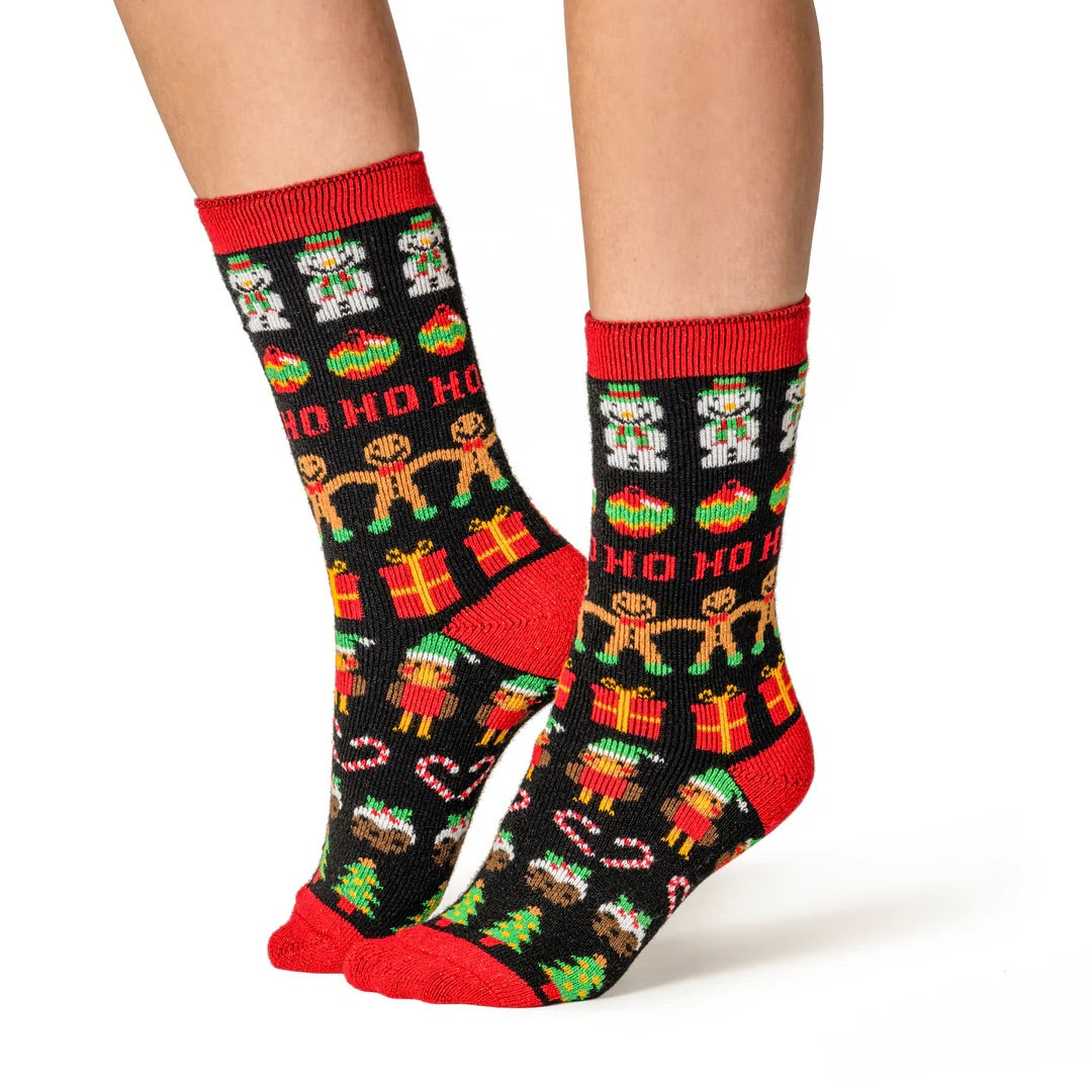 HEAT HOLDERS Lite Christmas Socks - Womens UK 4-8