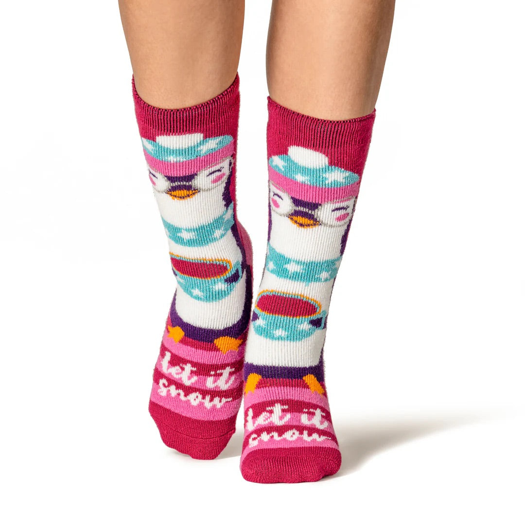 HEAT HOLDERS Lite Christmas Socks - Womens UK 4-8