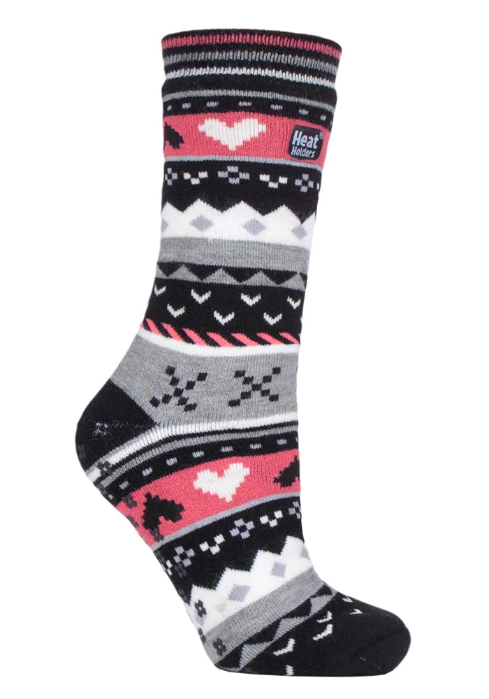 Heat Holders Womens Thick Fairisle Winter Non Skid Gripper Thermal Slipper Socks Heat Holders Womens Thick Fairisle Winter Non Skid Gripper Thermal Slipper Socks